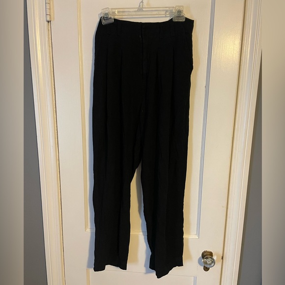 Free People Linen Blend Black Pants Size 4 - Picture 2 of 6